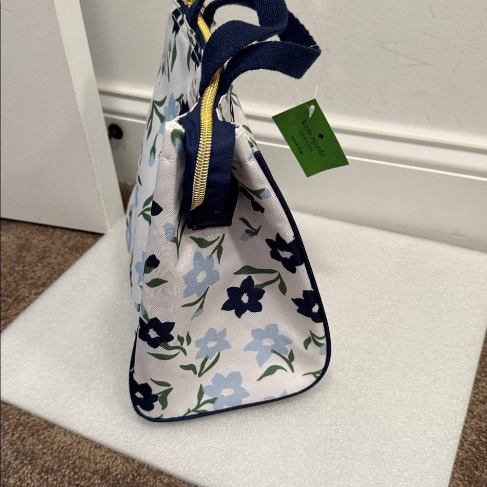 kate spade Floral Print White, Navy & Light Blue Tote - Picture 2 of 6